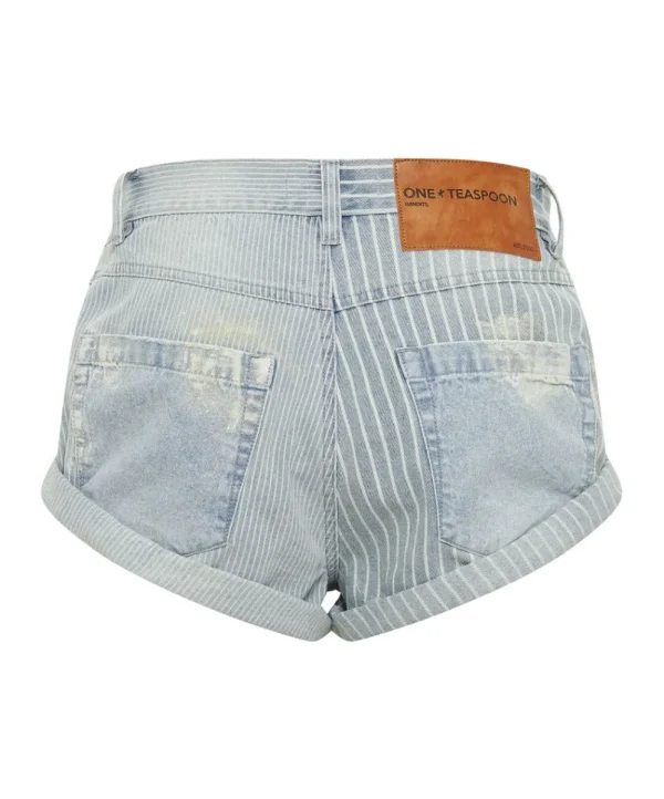 ONE TEASPOON Painters Stripe Bandit Low Waist Denim Shorts | Women Denim Shorts