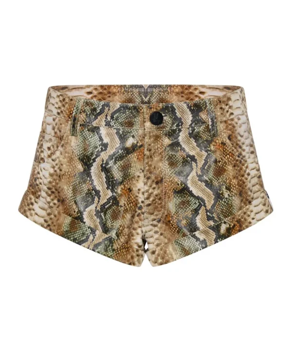 ONE TEASPOON Pale Snake Leather Bandits Shorts | Women Bottoms