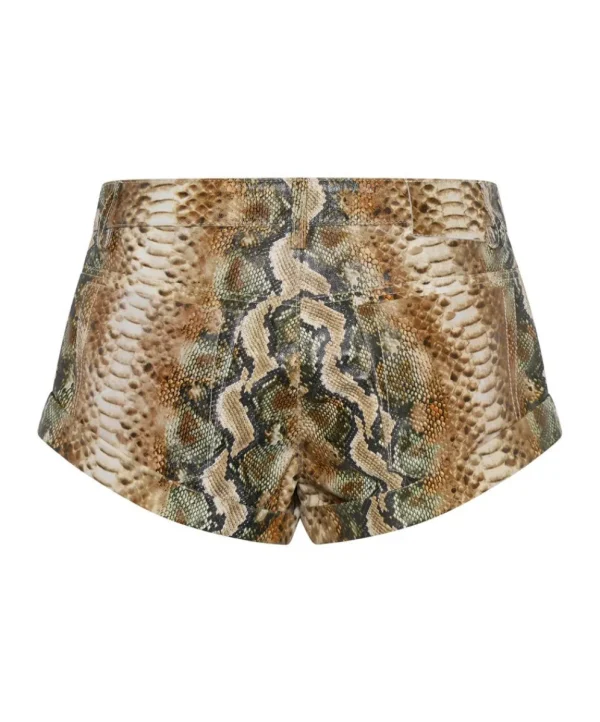 ONE TEASPOON Pale Snake Leather Bandits Shorts | Women Bottoms