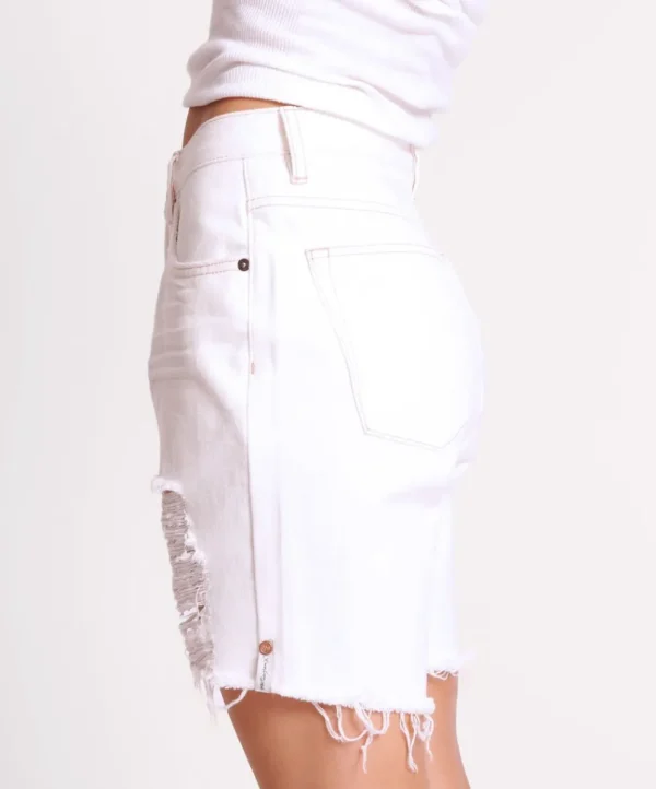 ONE TEASPOON Pearl Stevies High Waist Long Length Boyfriend Shorts | Women Denim Shorts