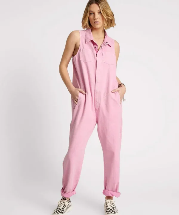 ONE TEASPOON Pink Fondant Braxton Jumpsuit | Women Denim Jumpsuits