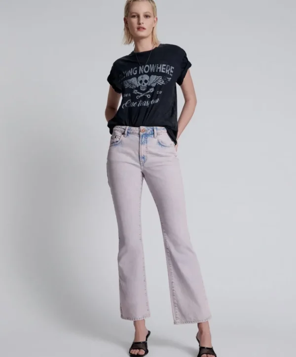 ONE TEASPOON Pink Haze Charlie Flares | Women Denim Jeans