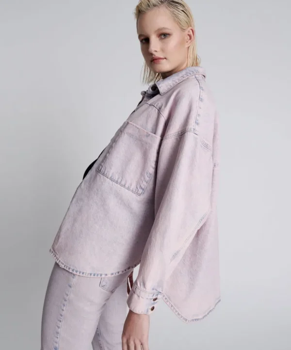 ONE TEASPOON Pink Haze Long Sleeve Daria Shacket | Women Shirts