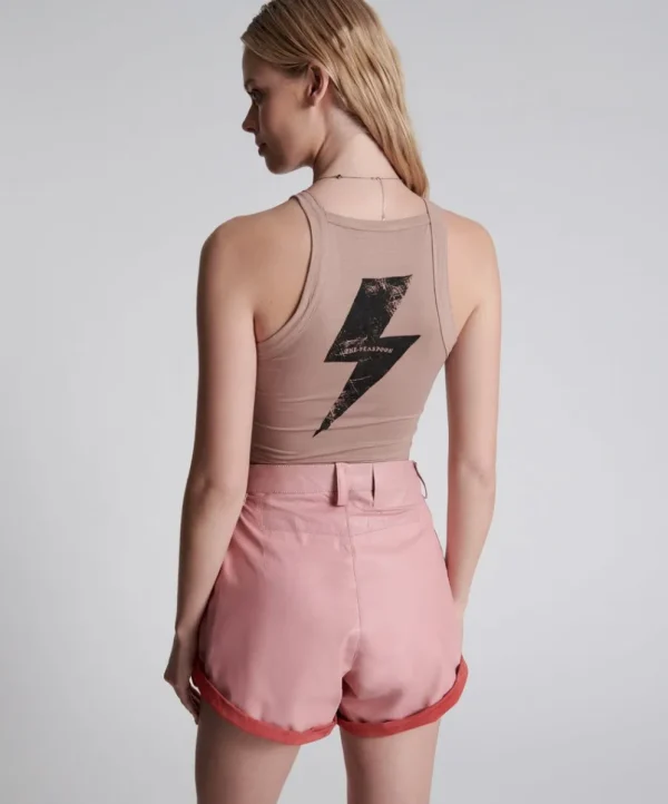 ONE TEASPOON Pink Leather Streetwalker Shorts | Women Bottoms