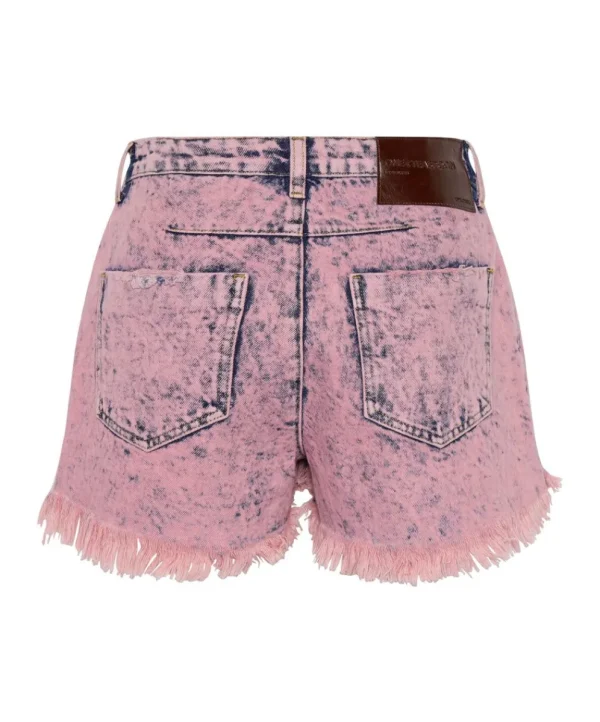 ONE TEASPOON Pink Pistol Le Wolves Mid Length Denim Shorts | Women Denim Shorts