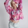 ONE TEASPOON Pink Tornado Recycled Rhiannon Top | Women Tops