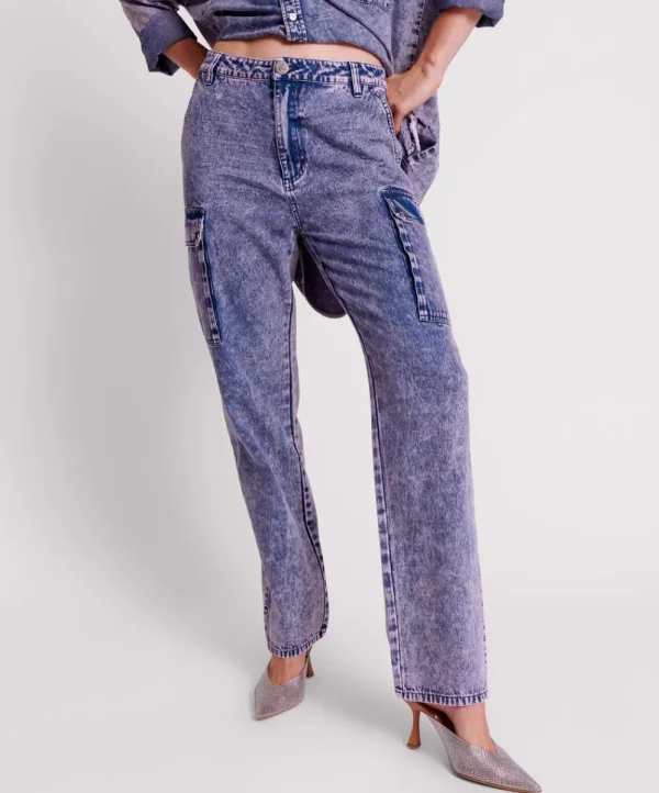 ONE TEASPOON Purple Rain Cargo Motion Denim Jeans | Women Denim Jeans