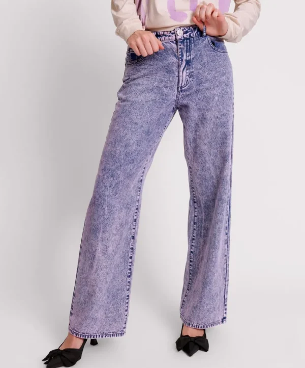 ONE TEASPOON Purple Rain Jackson Mid Waist Wide Leg Jeans | Women Denim Jeans