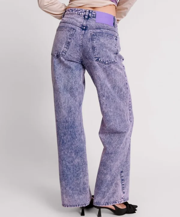 ONE TEASPOON Purple Rain Jackson Mid Waist Wide Leg Jeans | Women Denim Jeans