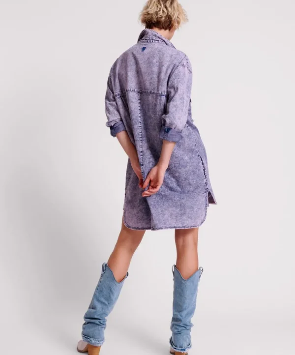 ONE TEASPOON Purple Rain Nixie Denim Shirt Dress | Women Midi & Maxi Dresses