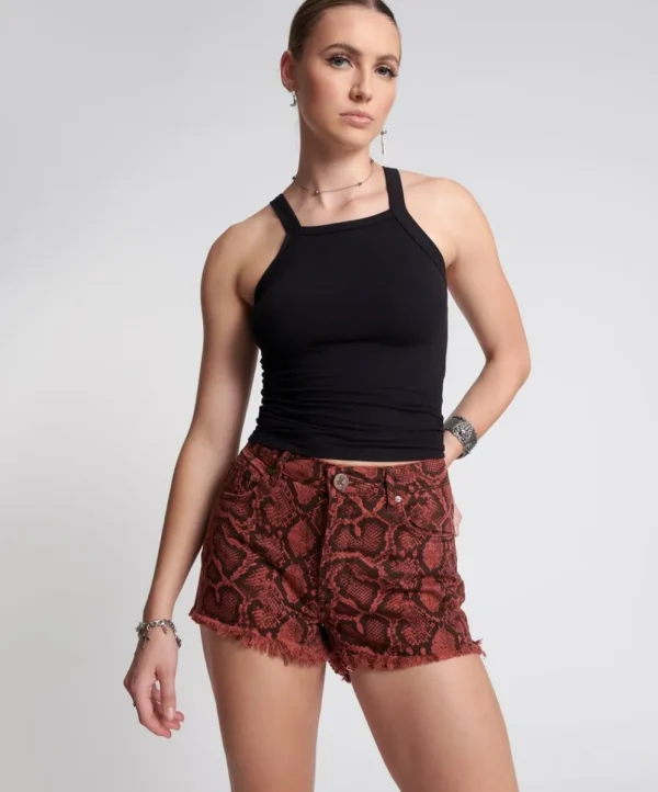 ONE TEASPOON Python Bonitas High Waist Denim Shorts | Women Denim Shorts