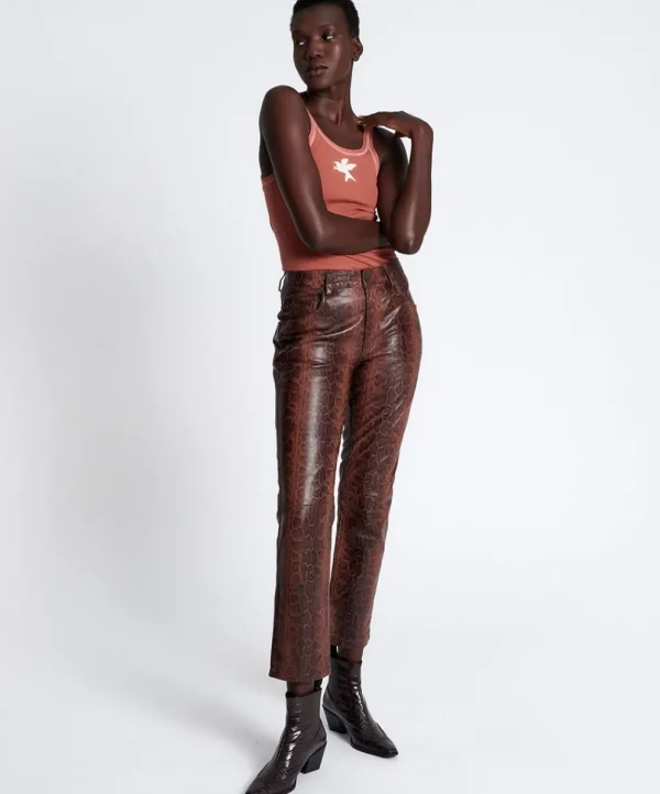 ONE TEASPOON Python Leather Trucker Pants | Women Bottoms