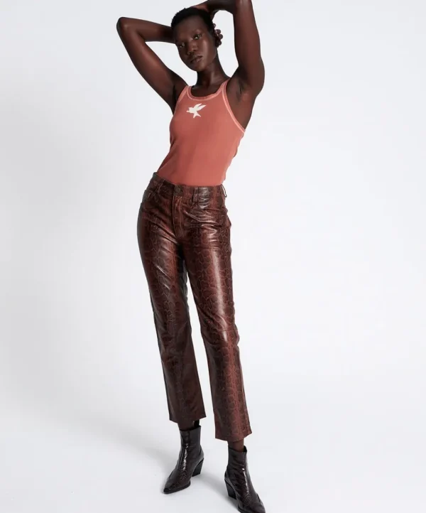 ONE TEASPOON Python Leather Trucker Pants | Women Bottoms