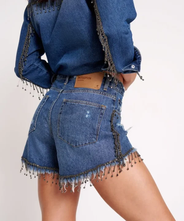 ONE TEASPOON Razzle Dazzle Truckers Mid Waist Relaxed Shorts | Women Denim Shorts