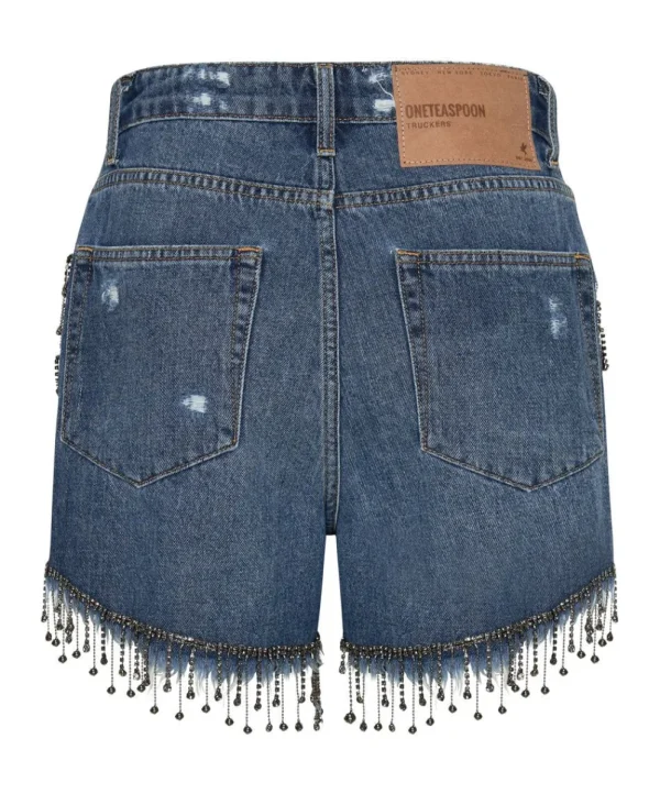 ONE TEASPOON Razzle Dazzle Truckers Mid Waist Relaxed Shorts | Women Denim Shorts