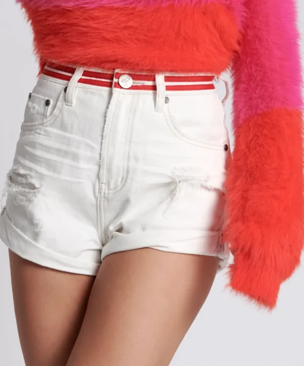 ONE TEASPOON Red Line Bandits High Waist Denim Shorts | Women Denim Shorts