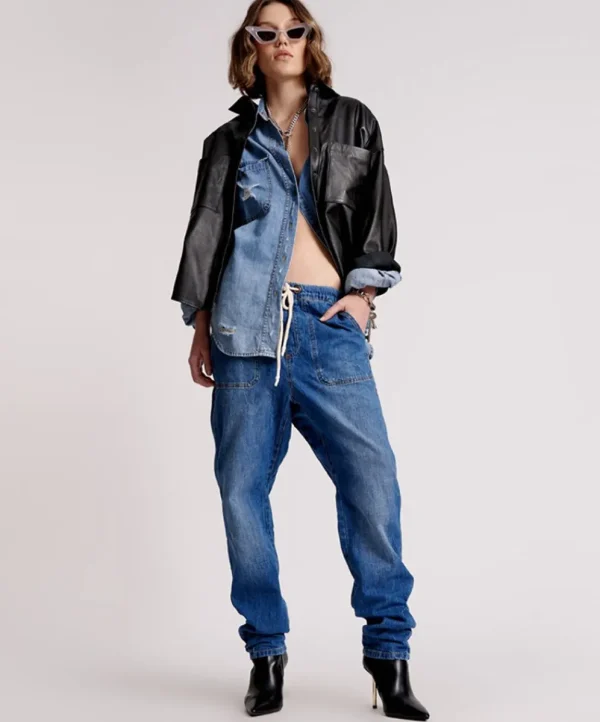 ONE TEASPOON Resort Blue High Waist Shabbies Drawstring Jeans | Women Denim Jeans