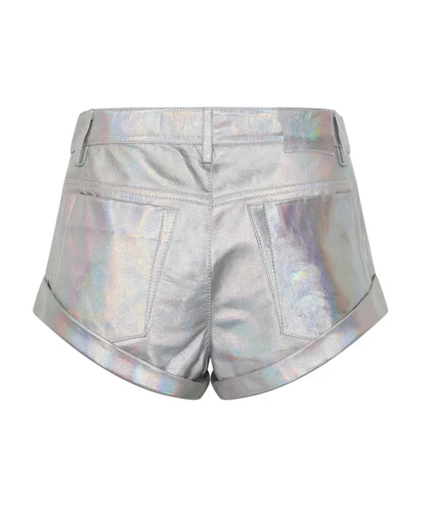 ONE TEASPOON Revenge Metallic Leather Bandit Shorts | Women Bottoms