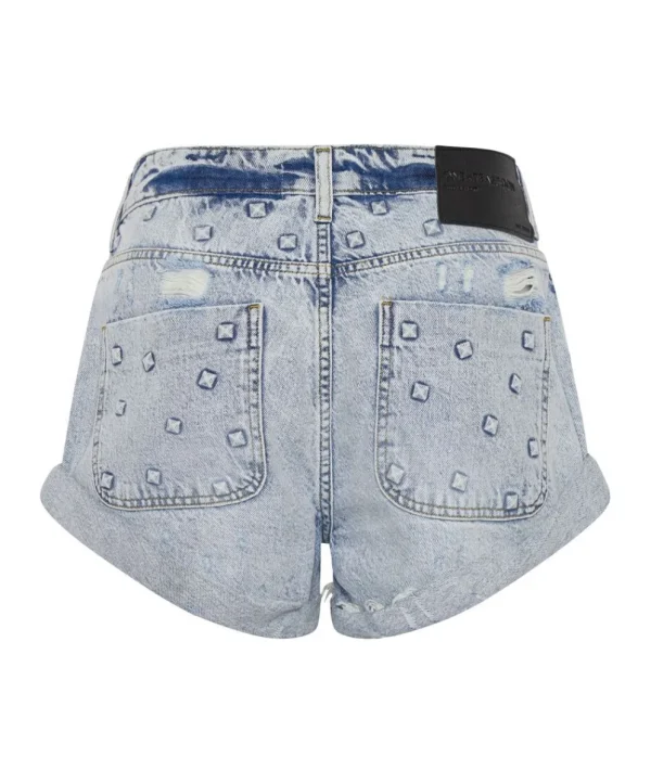 ONE TEASPOON Riveted Smiths Tailored Low Waist Denim Shorts | Women Denim Shorts