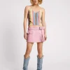 ONE TEASPOON Rizzo Pink Studded Leather Belted Mini Skirt | Women Bottoms