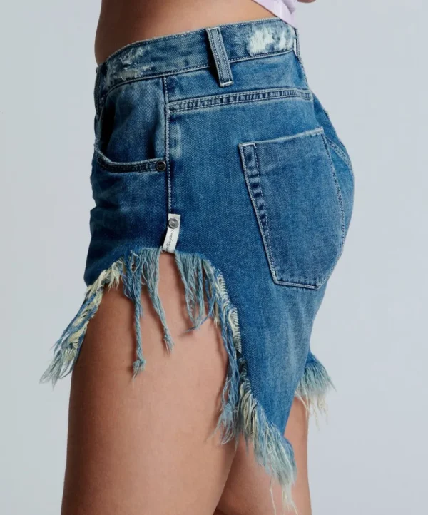 ONE TEASPOON Rodeo Blue Frankies Long Length Denim Shorts | Women Denim Shorts