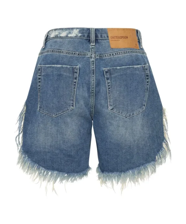 ONE TEASPOON Rodeo Blue Frankies Long Length Denim Shorts | Women Denim Shorts