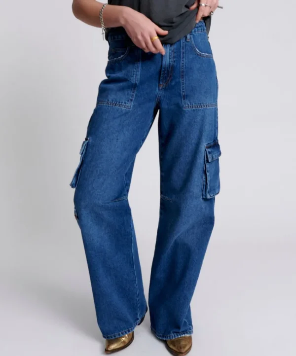 ONE TEASPOON Rosewood Cargo Jackson Mid Waist Wide Leg Jeans | Women Denim Jeans