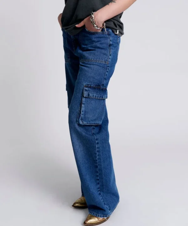 ONE TEASPOON Rosewood Cargo Jackson Mid Waist Wide Leg Jeans | Women Denim Jeans
