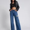 ONE TEASPOON Rosewood Jackson Mid Waist Wide Leg Jeans | Women Denim Jeans