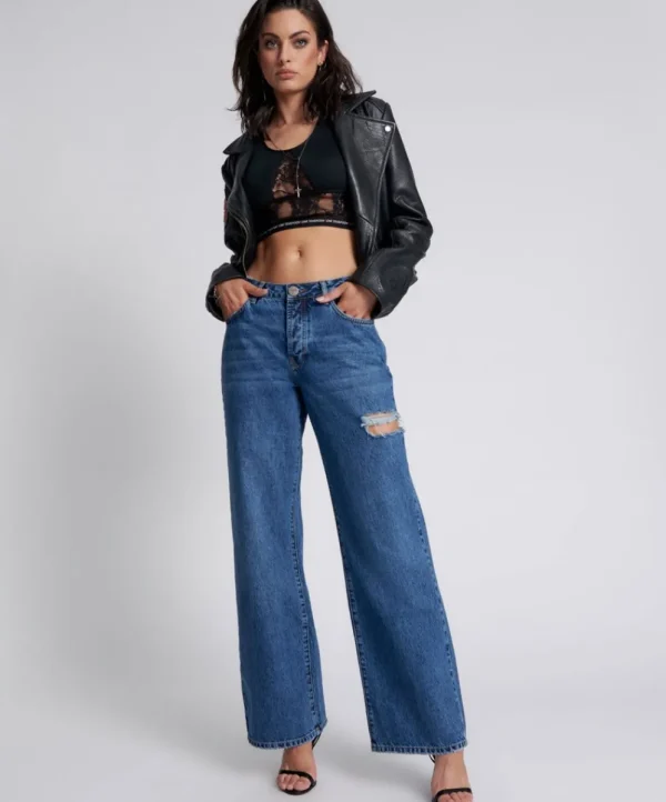 ONE TEASPOON Rosewood Jackson Mid Waist Wide Leg Jeans | Women Denim Jeans