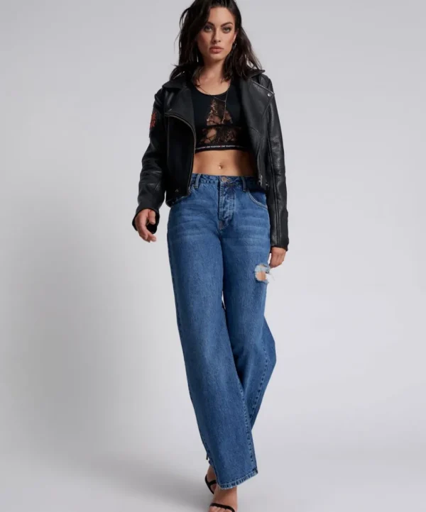 ONE TEASPOON Rosewood Jackson Mid Waist Wide Leg Jeans | Women Denim Jeans