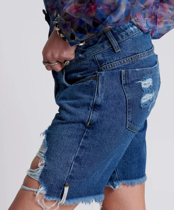 ONE TEASPOON Rosewood Stevies Long Length Boyfriend Shorts | Women Denim Shorts