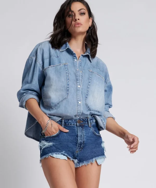 ONE TEASPOON Rosewood The One Fitted Cheeky Denim Shorts | Women Denim Shorts