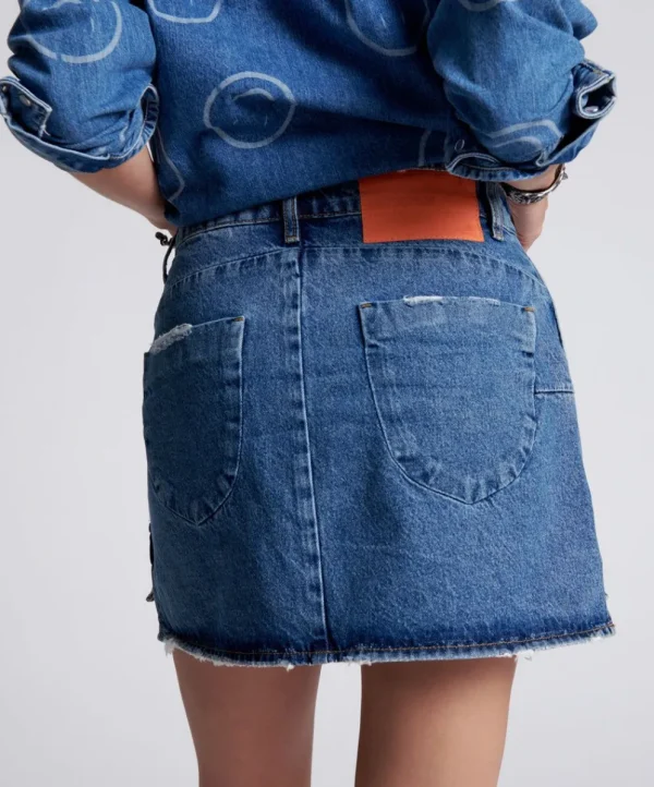 ONE TEASPOON Rosewood Vanguard Mid Rise Relaxed Denim Mini Skirt | Women Denim Skirts