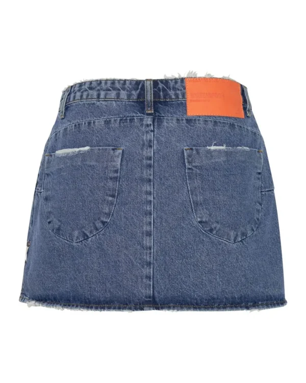 ONE TEASPOON Rosewood Vanguard Mid Rise Relaxed Denim Mini Skirt | Women Denim Skirts