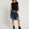 ONE TEASPOON Royal Blue Frankies Long Length Denim Shorts | Women Denim Shorts