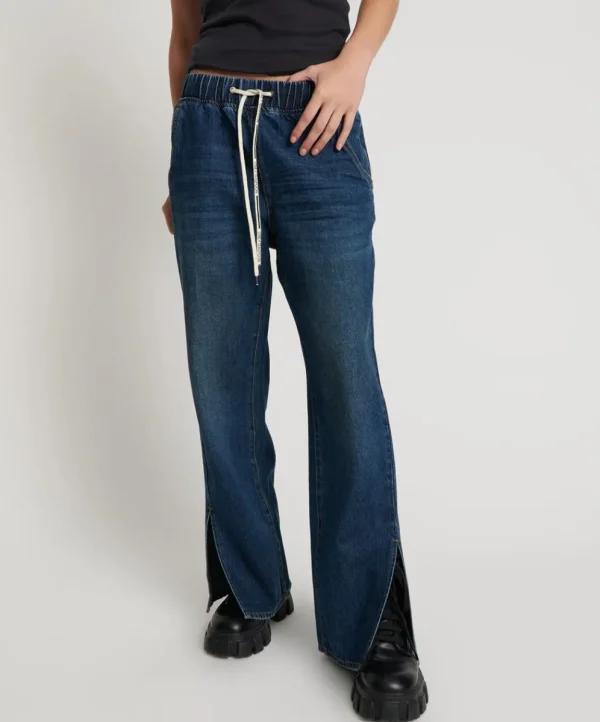 ONE TEASPOON Royal Blue Roadhouse Wide Leg Drawstring Jeans | Women Denim Jeans