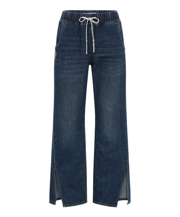 ONE TEASPOON Royal Blue Roadhouse Wide Leg Drawstring Jeans | Women Denim Jeans