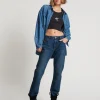 ONE TEASPOON Royal Blue Truckers Low Waist Straight Leg Jeans | Women Denim Jeans