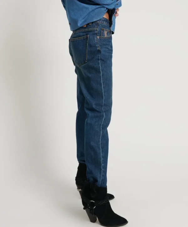 ONE TEASPOON Royal Blue Truckers Low Waist Straight Leg Jeans | Women Denim Jeans