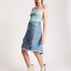 ONE TEASPOON Royal Salt Trucker Mid Waist Long Length Skirt | Women Denim Skirts