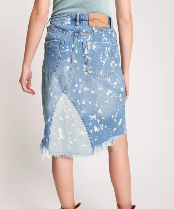 ONE TEASPOON Royal Salt Trucker Mid Waist Long Length Skirt | Women Denim Skirts