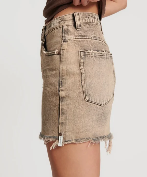 ONE TEASPOON Rust 2020 High Waist Denim Mini Skirt | Women Denim Skirts