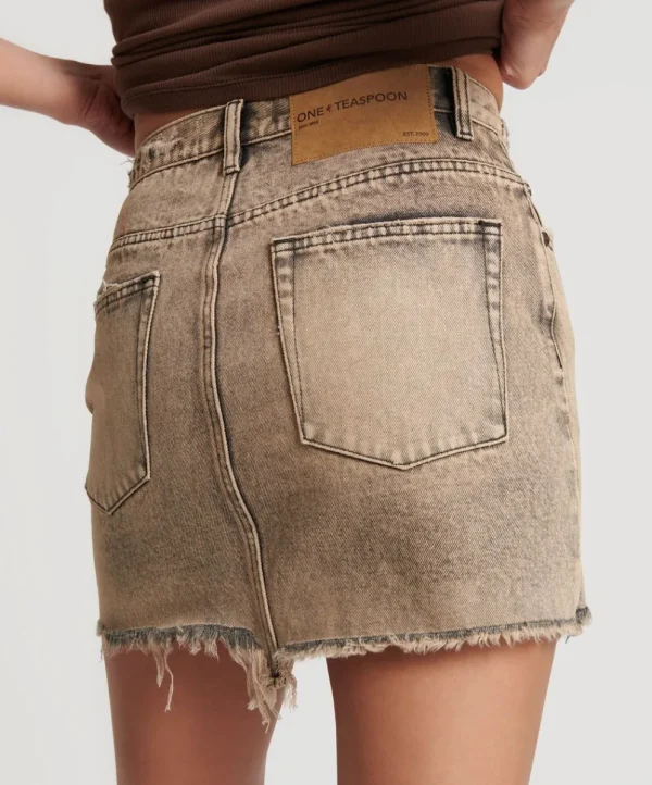 ONE TEASPOON Rust 2020 High Waist Denim Mini Skirt | Women Denim Skirts