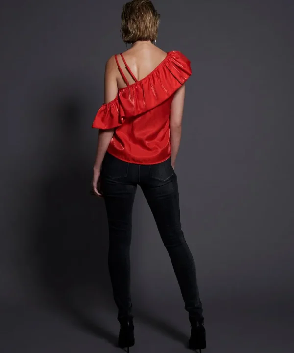 ONE TEASPOON 80S Red Ashley Top | Women Tops