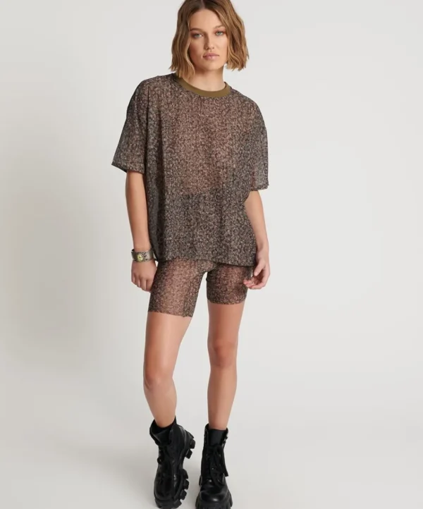 ONE TEASPOON Safari Camo Chiffon Tee | Women Tops