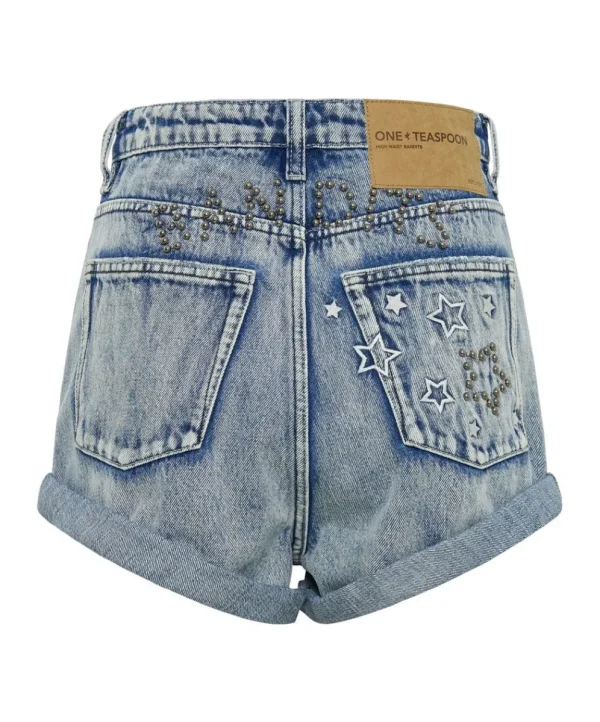 ONE TEASPOON Salty Dog Icon Bandits High Waist Denim Shorts | Women Denim Shorts