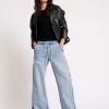 ONE TEASPOON Salty Dog Roadhouse Wide Leg Drawstring Jeans | Women Denim Jeans