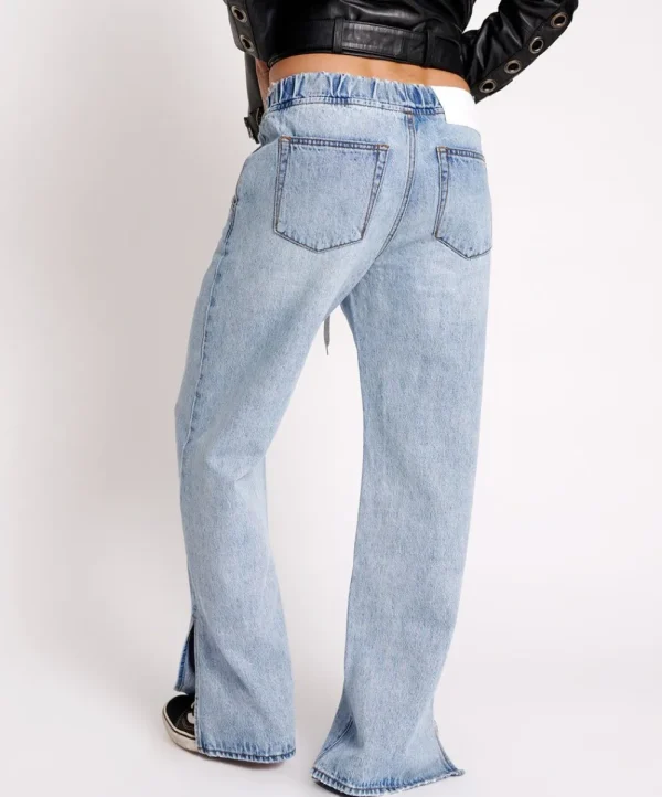 ONE TEASPOON Salty Dog Roadhouse Wide Leg Drawstring Jeans | Women Denim Jeans