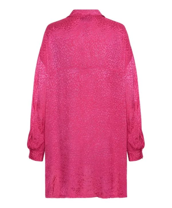 ONE TEASPOON Shocking Pink Jacquard Longline Shirt | Women Shirts